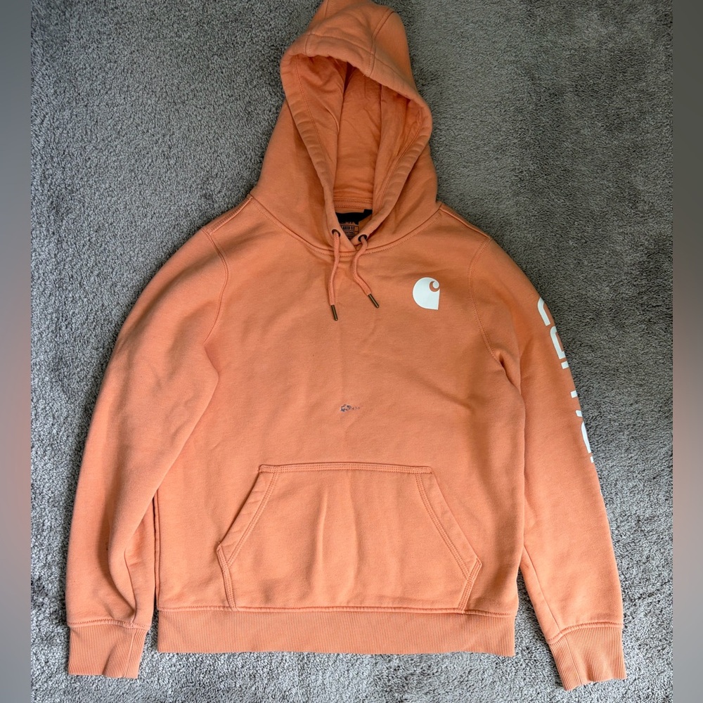Carhartt Women’s  Orange Hooded Sweatshirt - Pullover Hoodie